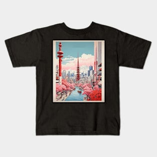 Tokyo River Japan Vintage Poster Tourism Kids T-Shirt